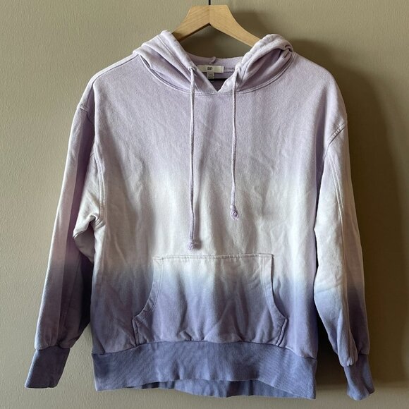 Women's XXS BP Hooded Dip Dye Sweatshirt Purple Drawstring Kangaroo Pocket - Picture 2 of 6